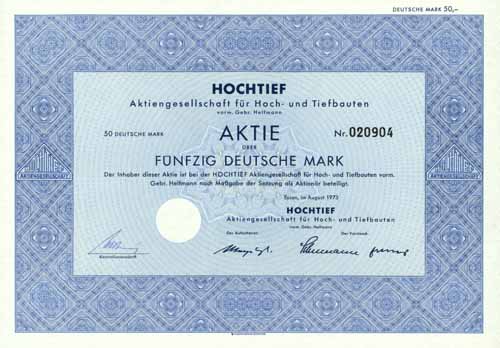 HOCHTIEF AG für Hoch- und Tiefbauten