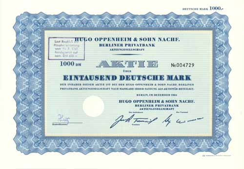 Hugo Oppenheim & Sohn Nachf. Berliner Privatbank