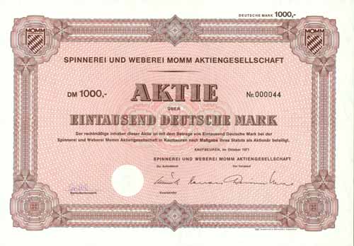 Spinnerei und Weberei Momm
