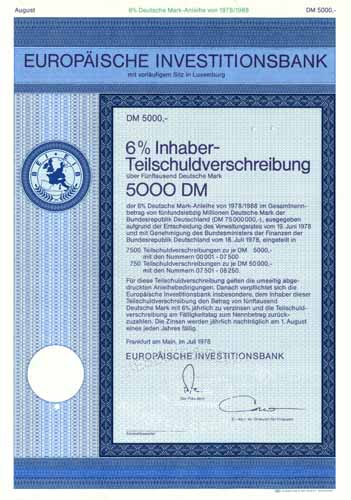 Europäische Investitionsbank (mit vorläufigem Sitz in Luxemburg)