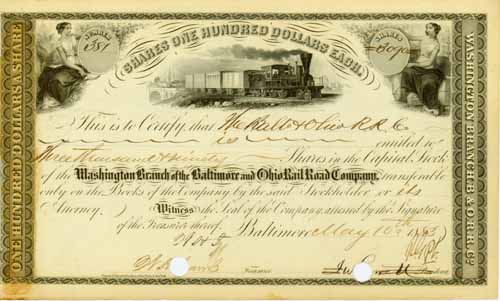 Washington Branch of the Baltimore and Ohio Rail Road Company (OU J.W. Garrett)