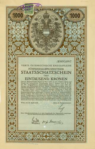 Österreich - 4. Kriegsanleihe, Staatsschatzschein