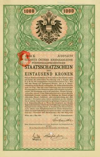 Österreich - 6. Kriegsanleihe, Staatsschatzschein