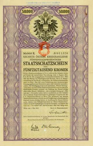 Österreich - 6. Kriegsanleihe, Staatsschatzschein