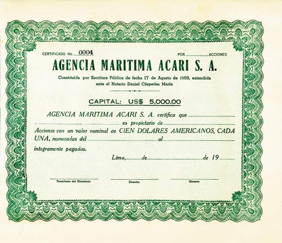Agencia Maritima Acaria S. A.