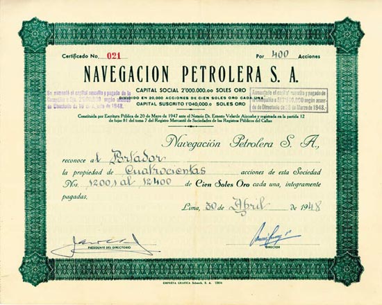 Navegacion Petrolera S. A.