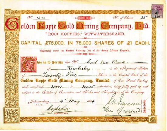 Golden Kopje Gold Mining Company Ltd.