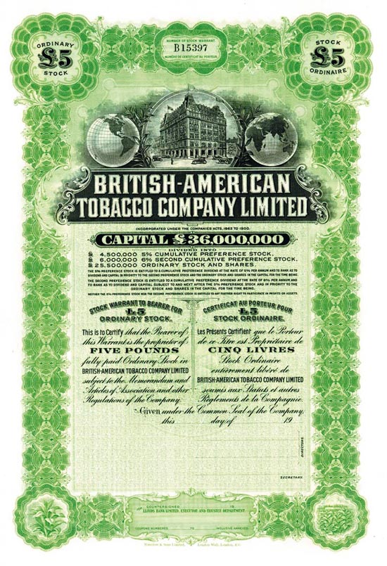 British-American Tobacco Company Limited [7 Stück]