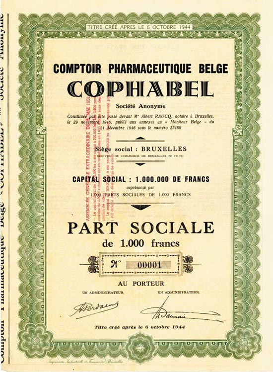 Comptoir Pharmaceutique Belge Cophabel Société Anonyme