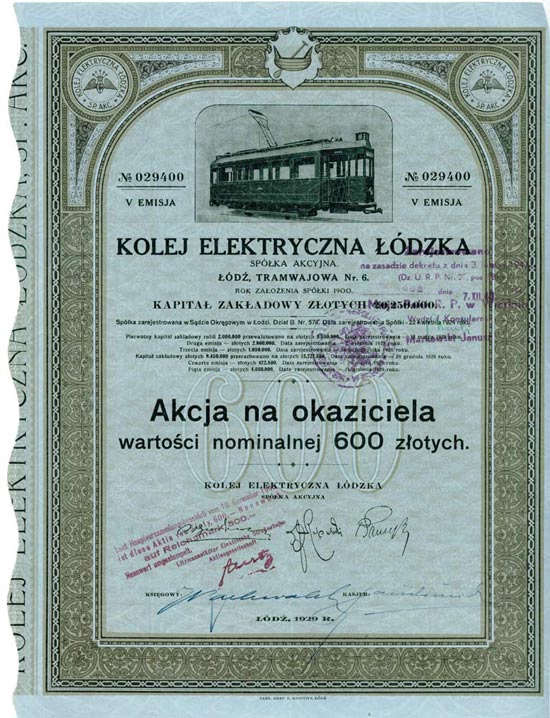Gesellschaft der Lodzer Elektrischen Straßenbahn / Kolej Elektryczna Lódzka