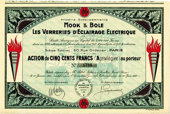 Mook & Bole Les Verreries d'Eclairage Electrique