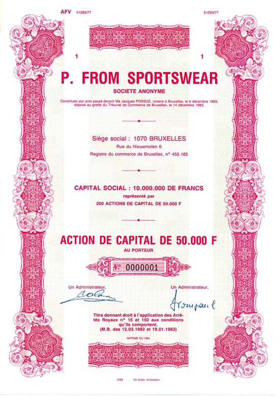 P. From Sportswear Societe Anonyme
