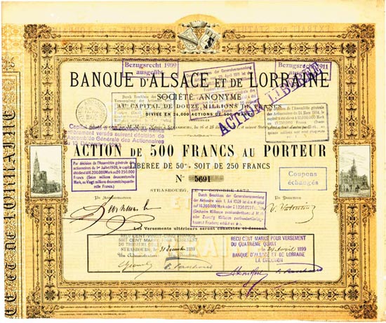 Banque d'Alsace et de Lorraine Société Anonyme (Bank von Elsaß und Lothringen AG)