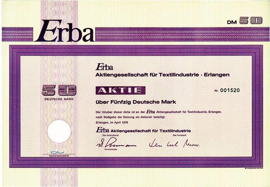 Erba AG für Textilindustrie