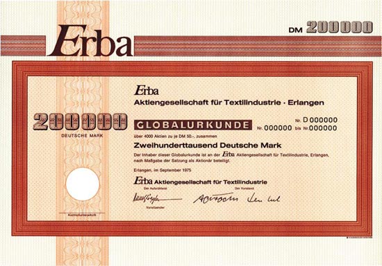 Erba AG für Textilindustrie