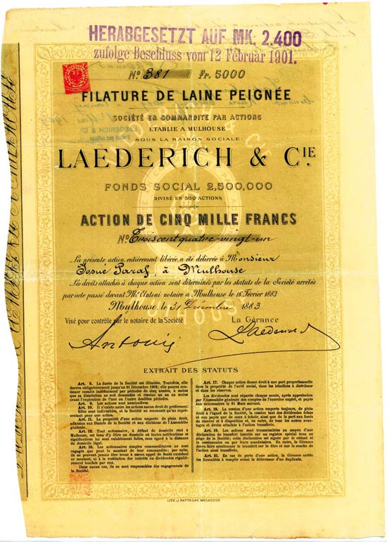 Filature de laine Peignee Laederich & Cie.