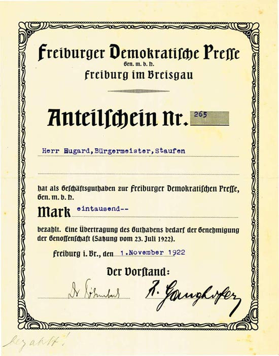 Freiburger Demokratische Presse Ges. m. b. H.