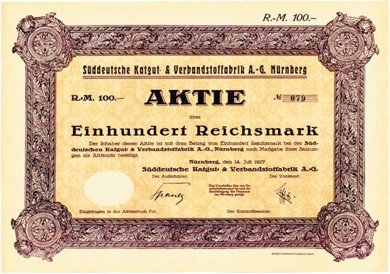 Süddeutsche Katgut- & Verbandstoffabrik A.-G. Nürnberg