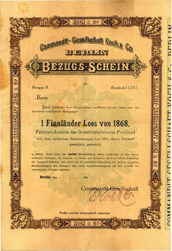 Commandit-Gesellschaft Koch & Co. (Finnländer Loos v. 1868)
