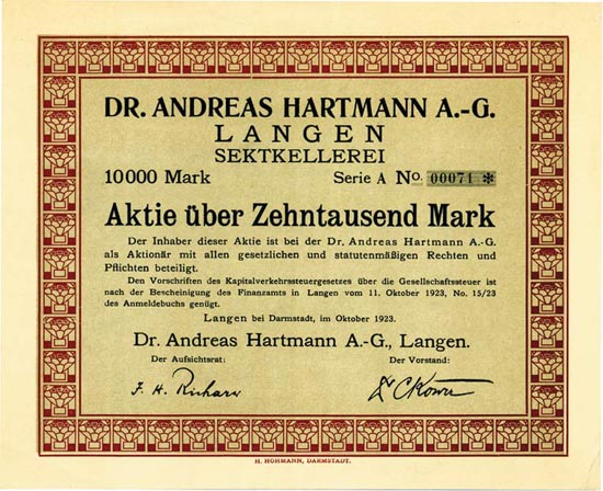 Dr. Andreas Hartmann A.G.