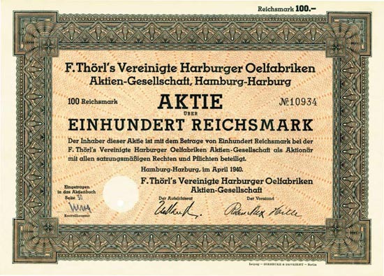 F. Thörl's Vereinigte Harburger Oelfabriken AG