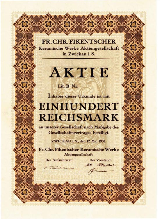 Fr. Chr. Fikentscher Keramische Werke AG, Zwickau