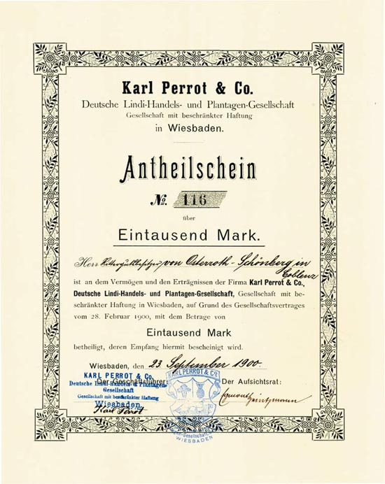 Karl Perrot & Co. Deutsche Lindi-Handels- und Plantagen-Gesellschaft mbH