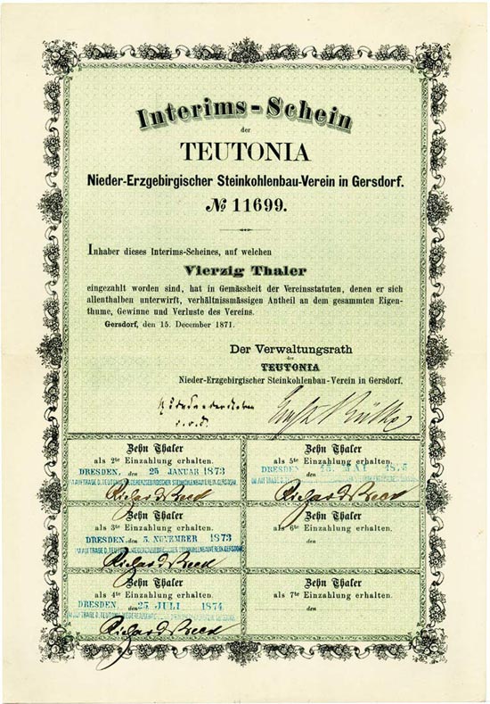 Teutonia Nieder-Erzgebirgischer Steinkohlenbau-Verein in Gersdorf