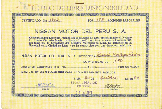 Nissan Motor del Peru S. A.