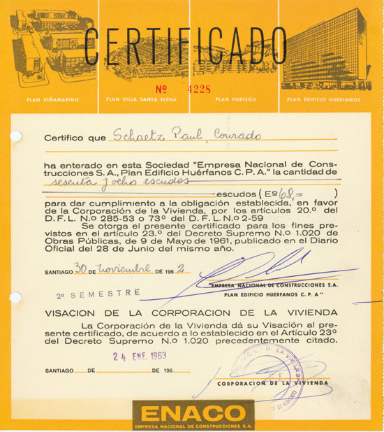 Sociedad Empresa Nacional de Construcciones S. A., Plan Edificio Huérfanos C. P. A.
