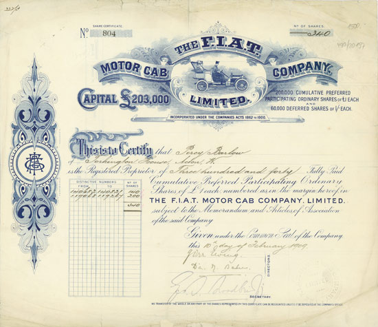 F.I.A.T. Motor Cab Company Limited