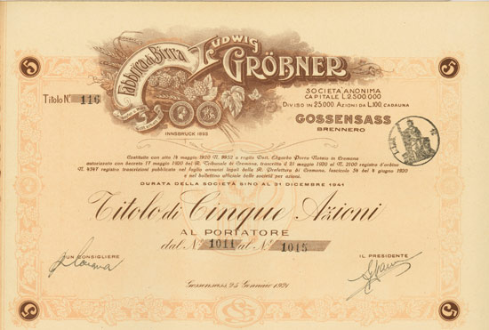 Fabbrica di Birra Ludwig Gröbner Societa Anonima