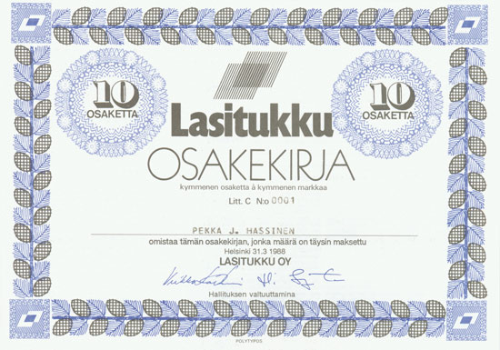 Lasitukku Osakekirja