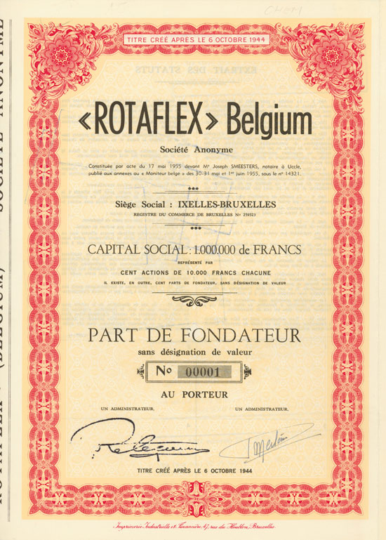 ROTAFLEX Belgium Société Anonyme