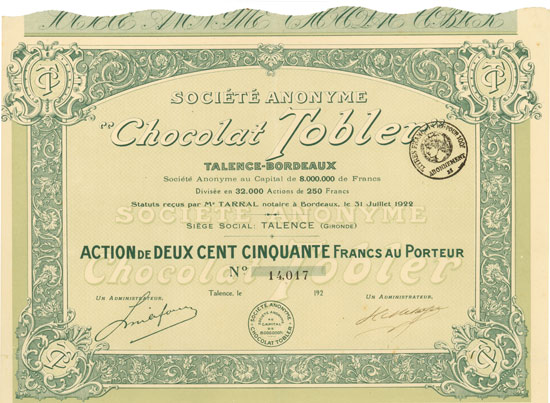 Société Anonyme Chocolat Tobler 