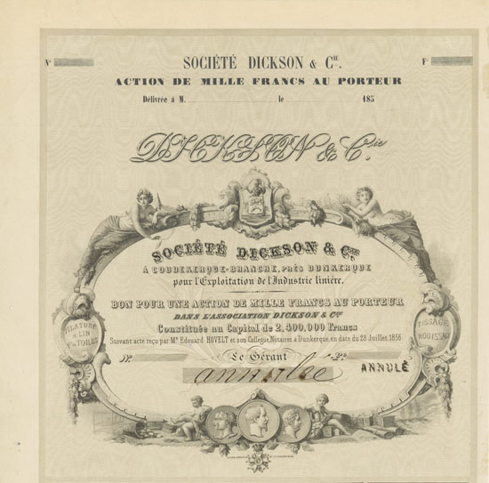 Société Dickson & Cie. Á Coudekerque-Branche, Prés Dunkerque pour l'Exploitation de l'Industrie linière