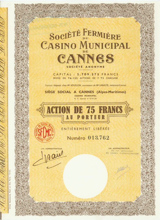 Société Fermière du Casino Municipal de Cannes S. A.