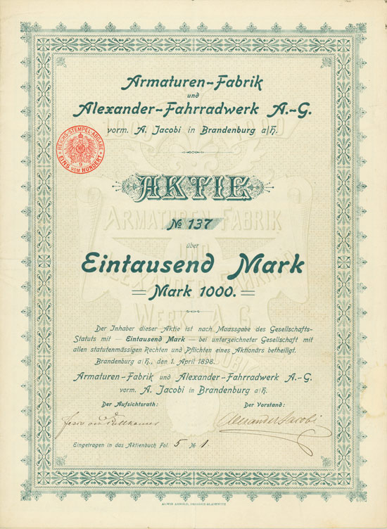 Armaturen-Fabrik und Alexander-Fahrradwerk AG vorm. A. Jacobi