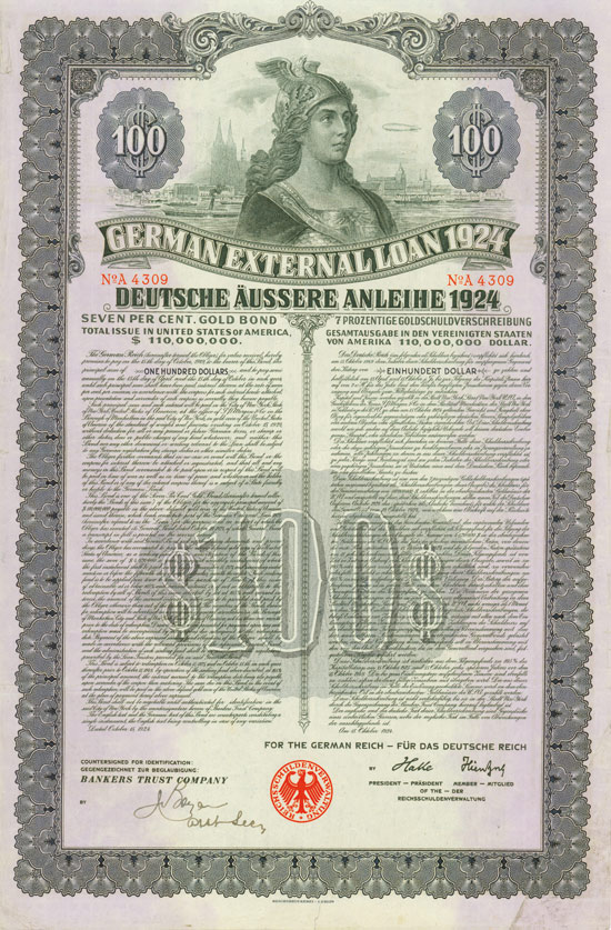 Deutsches Reich - German External Loan 1924 (Dawes-Anleihe)