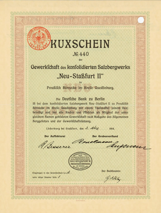 Gewerkschaft des consolidierten Salzbergwerks Neu-Stassfurt II