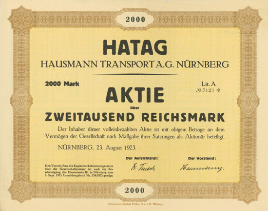 HATAG Hausmann Transport A.G. Nürnberg