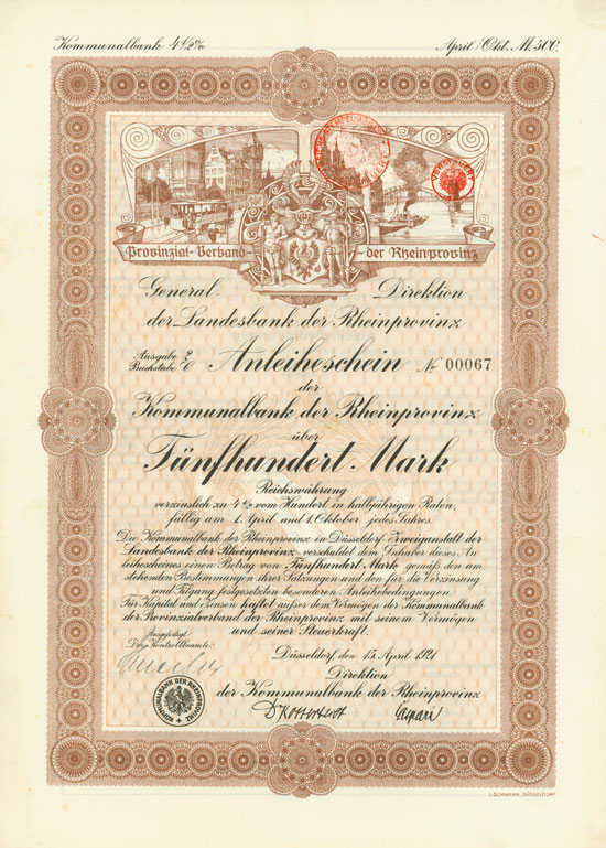 Provinzialverband der Rheinprovinz / Kommunalbank der Rheinprovinz