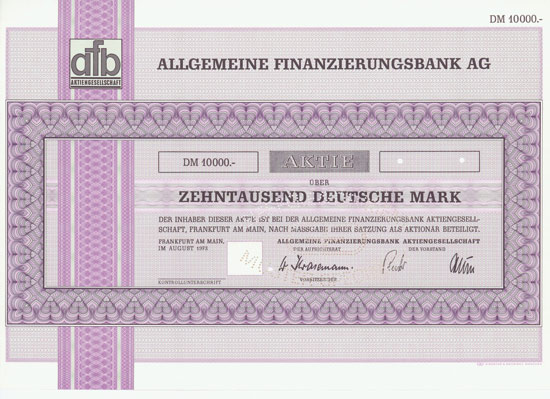 Allgemeine Finanzierungsbank AG