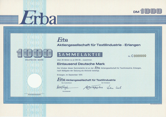 Erba AG für Textilindustrie