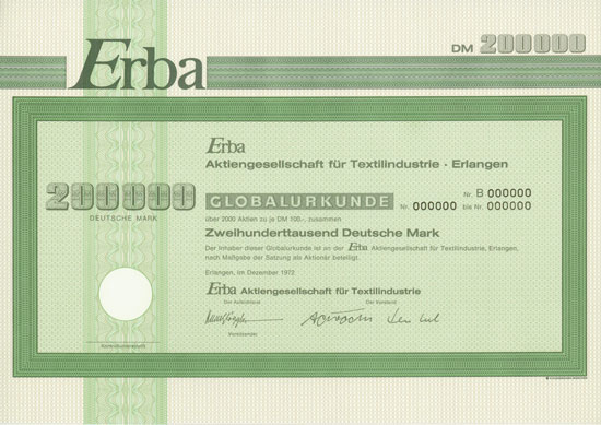 Erba AG für Textilindustrie