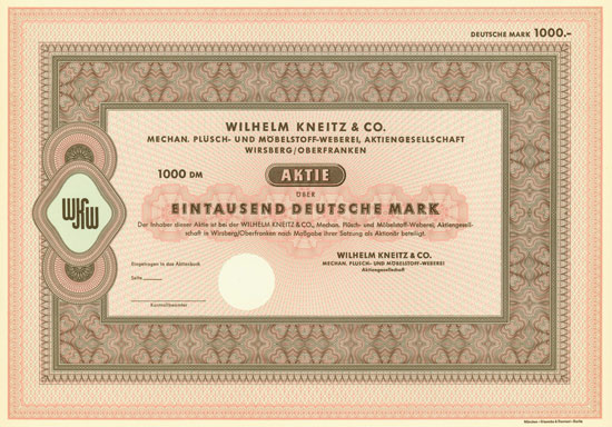 Wilhelm Kneitz & Co. Mechan. Plüsch- und Möbelstoff-Weberei AG