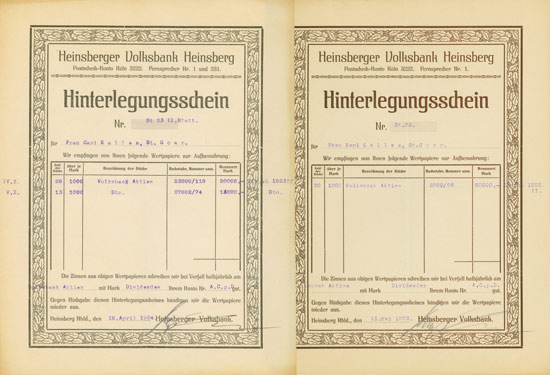 Heinsberger Volksbank [2 Stück]