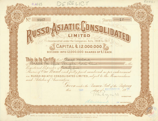 Russo-Asiatic Consolidated Limited