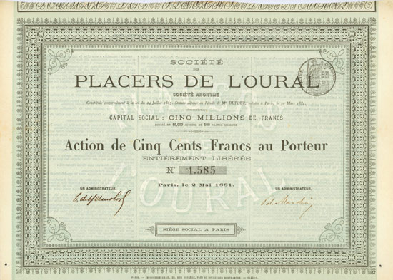 Société des Placers de l'Oural Société Anonyme
