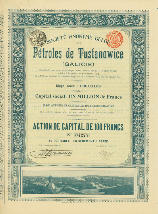 Société Anonyme Belge des Pétroles de Tustanowice (Galicie)